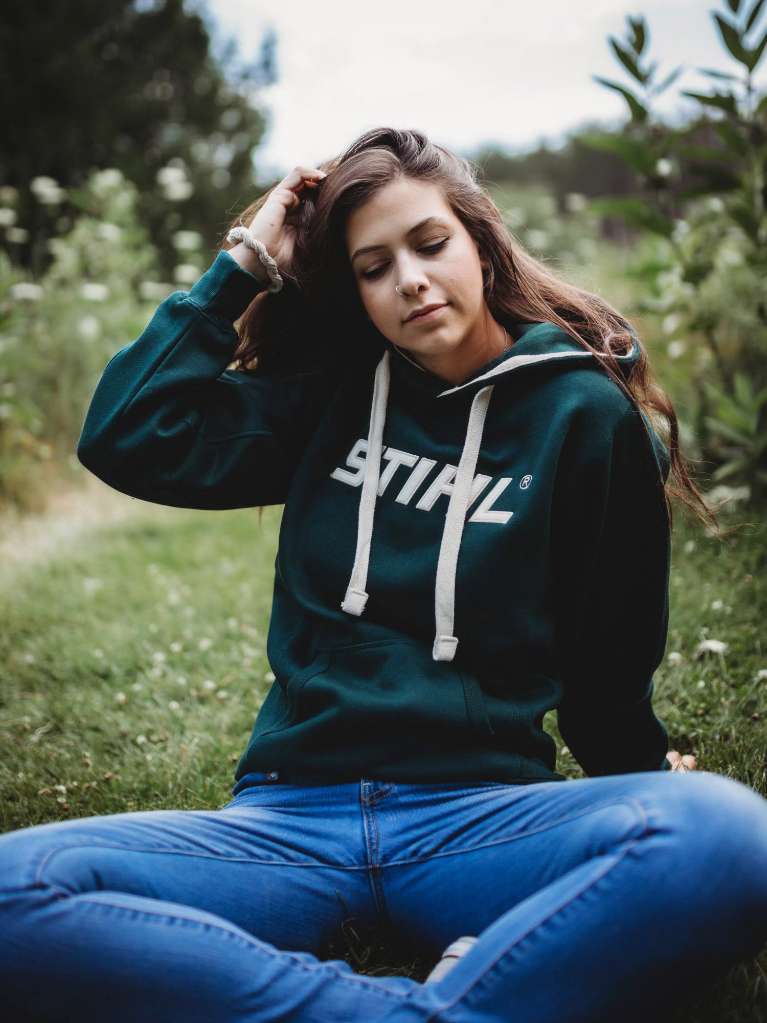 Cardigan sweat STIHL à capuchon poids lourd pour femmes - PRIX DE GROS