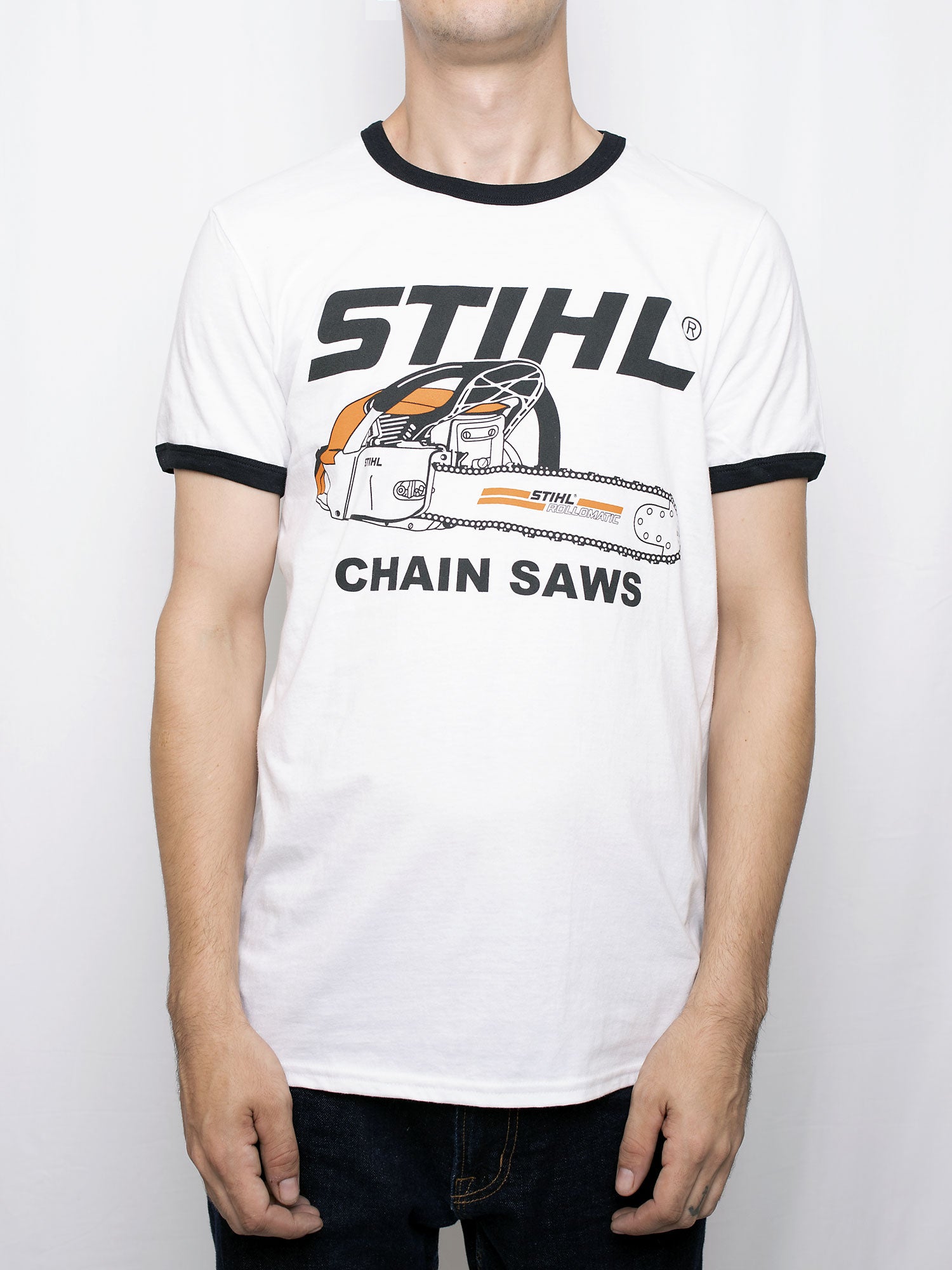 t-shirt rétro STIHL à bordures contrastantes